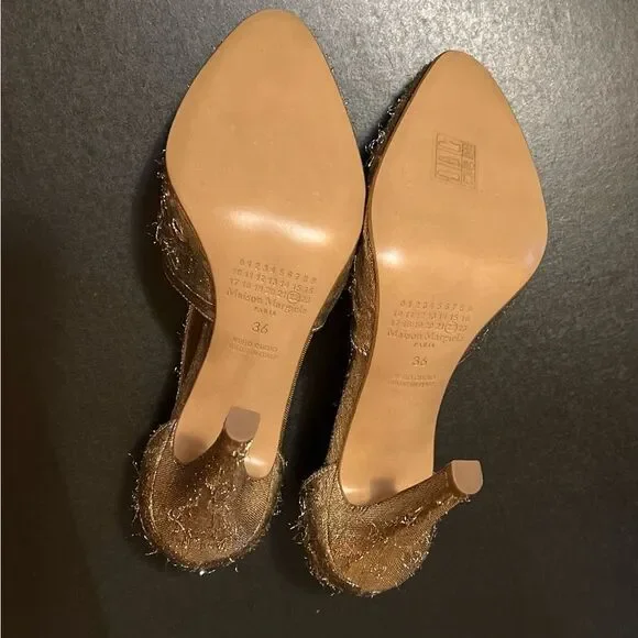 Maison Margiela Distressed Metallic Leather Pumps - Picture 8 of 10